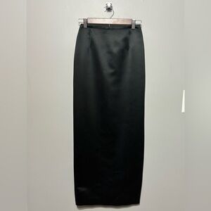 Elegant CHETTA B Black Formal Length Satiny Skirt Slit on One Side, Beautiful!